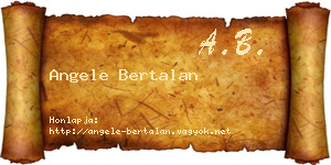 Angele Bertalan névjegykártya